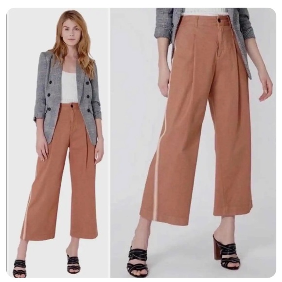NEW • Veronica Beard • Women’s Ryder 11” Pleat Front Pants Clay Orange 26 - Picture 1 of 4